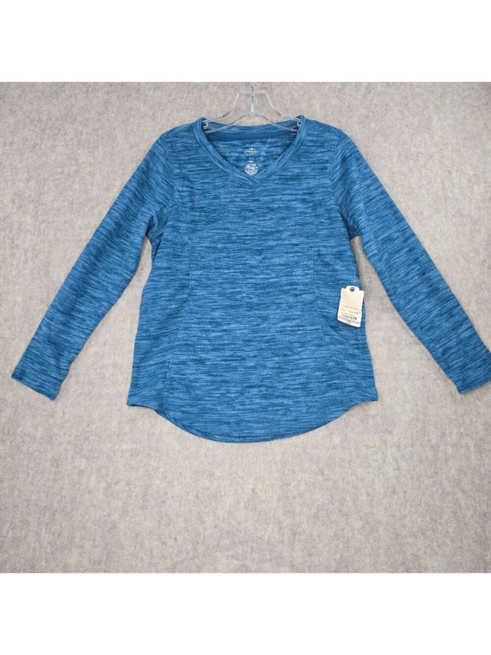 St. Johns Bay Active Petite Long Sleeve Teal Pullover Top PXS 100% Polyester